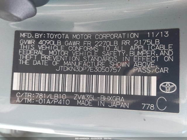 Toyota Prius Plug-in Advanced 2014 JTDKN3DP7E3050757 Image 9