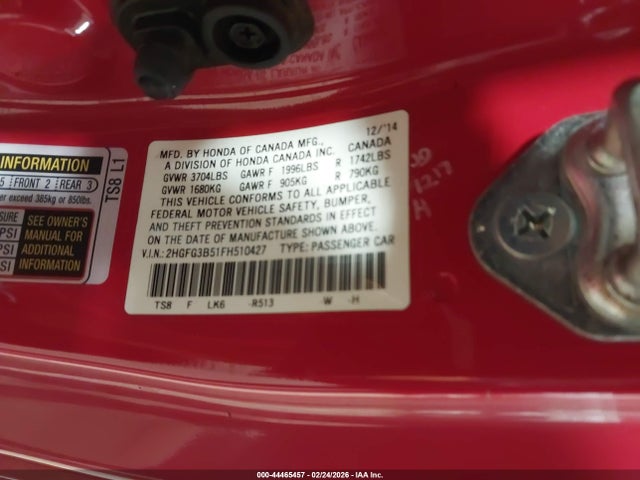 2HGFG3B51FH510427 Honda Civic Lx