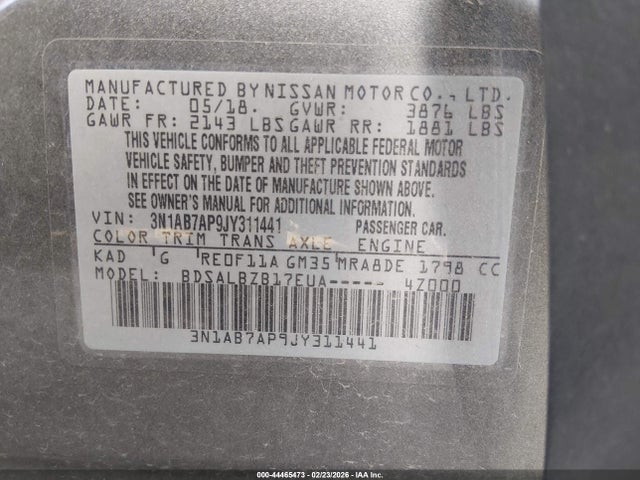 2018 NISSAN SENTRA 3N1AB7AP9JY311441 Photo 8