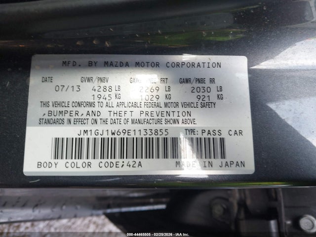 JM1GJ1W69E1133855 Mazda Mazda6 I Grand Touring