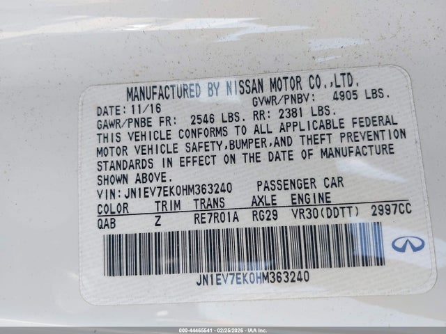 JN1EV7EK0HM363240 Infiniti Q60 3.0t Premium