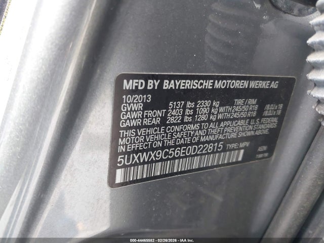 2014 Bmw X3 Xdrive28i მანქანა იყიდება აუქციონზე, vin: 5UXWX9C56E0D22815, აუქციონის ნომერი: 44465582