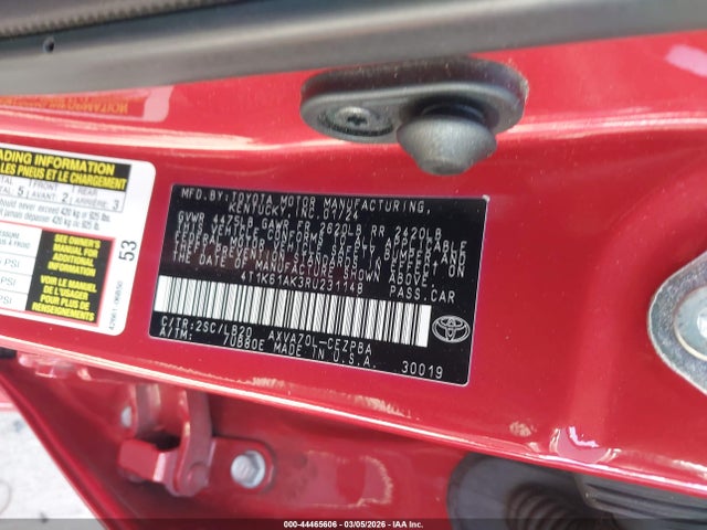 4T1K61AK3RU231148 Toyota CAMRY XSE