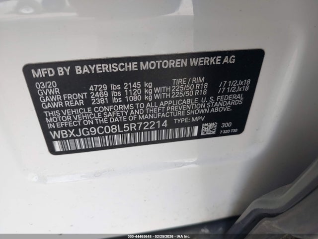 Продаж на аукціоні авто 2020 Bmw X1 Xdrive28i, vin: WBXJG9C08L5R72214, номер лоту: 44465648