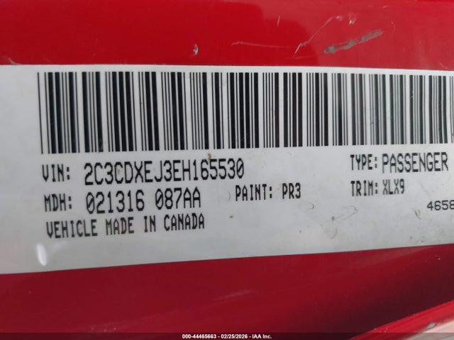 44465663 :رقم المزاد ، 2C3CDXEJ3EH165530 vin ، 2014 Dodge Charger Srt8 مزاد بيع