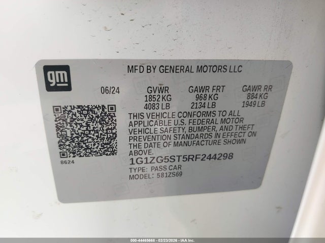 1G1ZG5ST5RF244298 Chevrolet Malibu Fwd Rs
