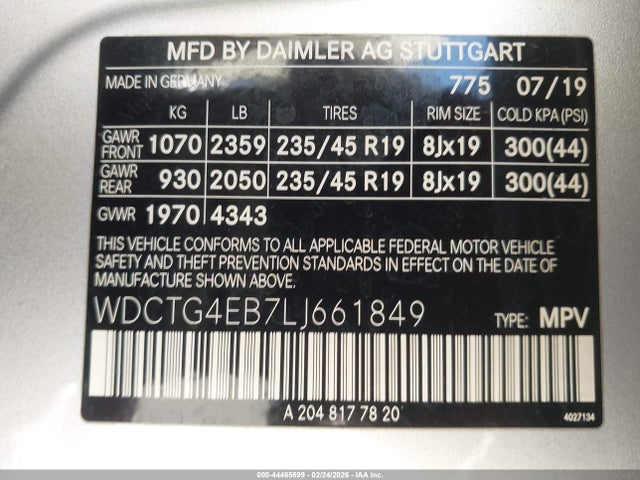 2020 MERCEDES-BENZ GLA 250 WDCTG4EB7LJ661849 Photo 8