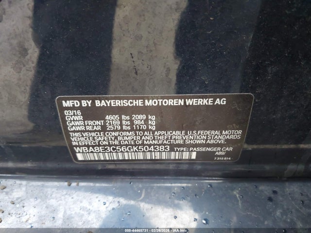 WBA8E3C56GK504383 BMW 328i Xdrive