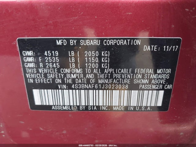 2018 SUBARU LEGACY 4S3BNAF61J3023038 Photo 8