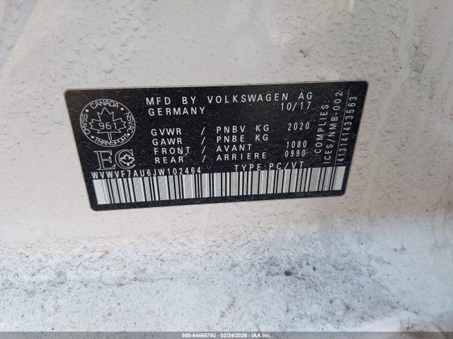 2018 VOLKSWAGEN GOLF R WVWVF7AU6JW102464 Photo 8