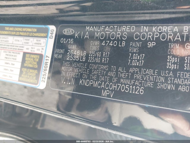 KNDPMCAC0H7051126 KIA Sportage Lx