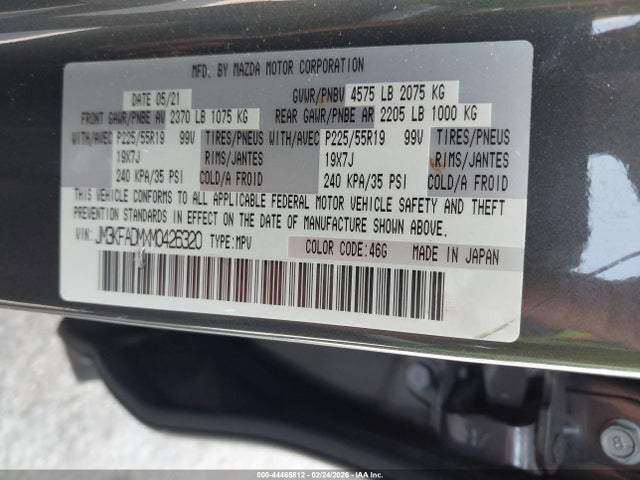 Aukcja sprzedaży 2021 Mazda Cx-5 Grand Touring, vin: JM3KFADMXM0426320, numer aukcji: 44465812
