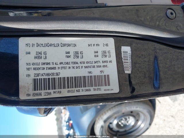 44465821 :رقم المزاد ، 2D8FV47V06H391967 vin ، 2006 Dodge Magnum مزاد بيع