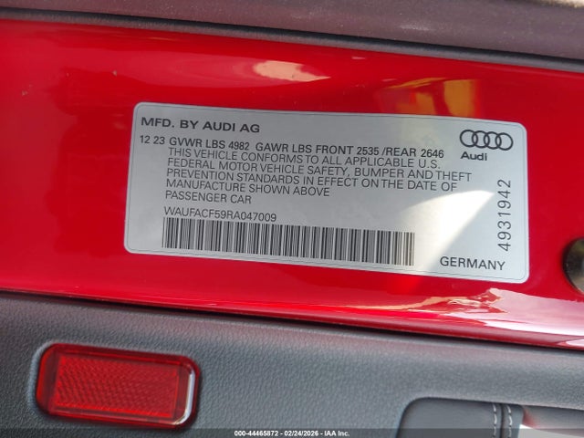 44465872 :رقم المزاد ، WAUFACF59RA047009 vin ، 2024 Audi A5 Sportback Premium Plus 45 Tfsi Quattro S Tronic مزاد بيع
