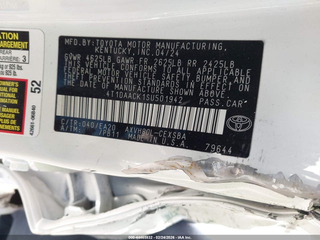 2025 TOYOTA CAMRY 4T1DAACK1SU501942 Photo 8