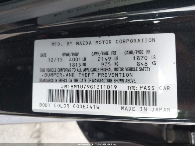 JM1BM1U79G1311019 Mazda Mazda3 I Sport