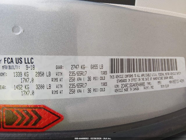 2019 CHRYSLER PACIFICA 2C4RC1BG4KR540085 Photo 8