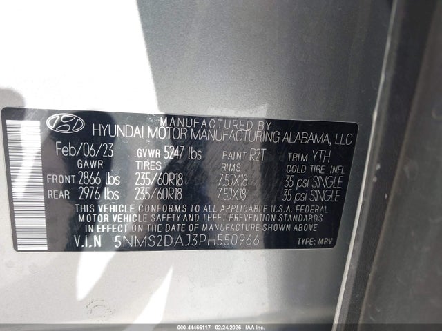 2023 HYUNDAI SANTA FE 5NMS2DAJ3PH550966 Photo 8