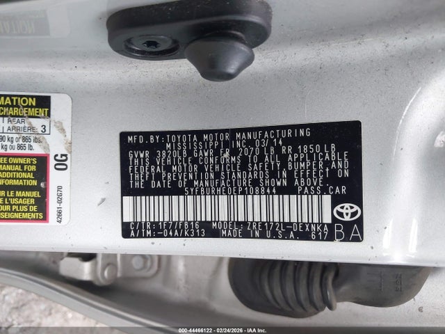 Toyota Corolla Le Plus 2014 5YFBURHE0EP108844 Image 9