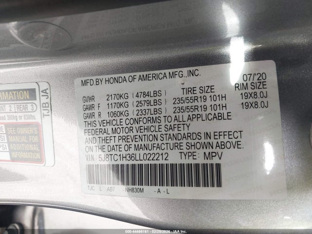 2020 ACURA RDX 5J8TC1H36LL022212 Photo 8