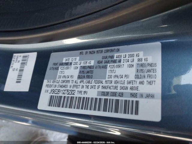 Aukcja sprzedaży 2016 Mazda Cx-5 Sport, vin: JM3KE2BY1G0752302, numer aukcji: 44466200