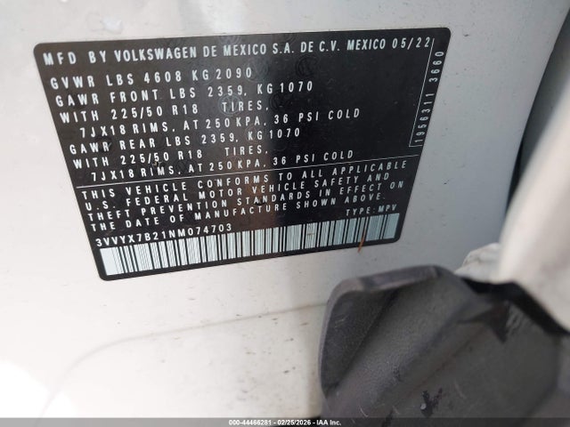 2022 VOLKSWAGEN TAOS 3VVYX7B21NM074703 Photo 8
