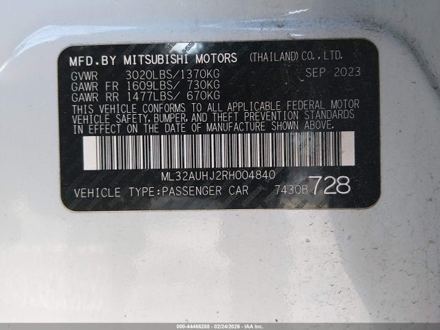 2024 MITSUBISHI MIRAGE ML32AUHJ2RH004840 Photo 8