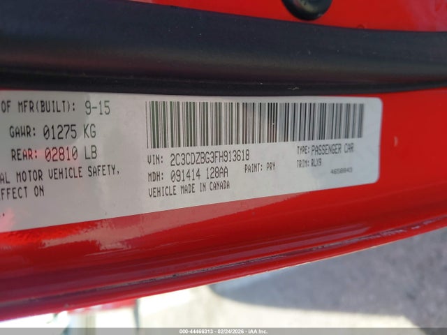 Dodge Challenger Sxt Plus 2015 2C3CDZBG3FH913618 Image 9