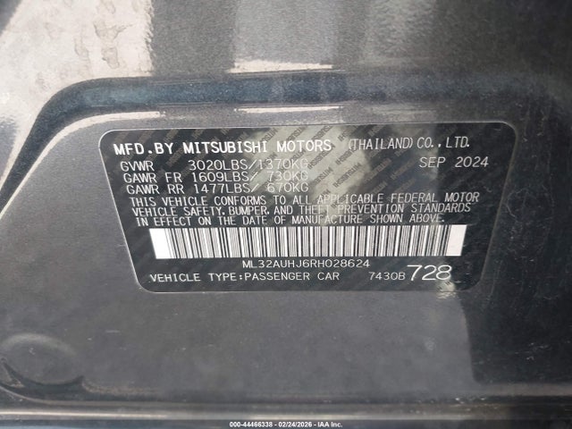 2024 MITSUBISHI MIRAGE ML32AUHJ6RH028624 Photo 8