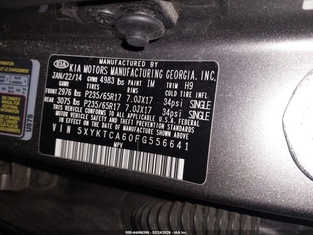KIA SORENTO LX 2015 5XYKTCA60FG556641 Image 9