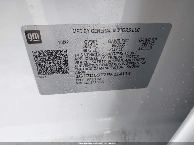1G1ZD5ST2PF114114 Chevrolet Malibu Fwd 1lt