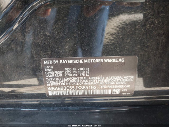 WBA8B3C55JK385192 BMW 340i