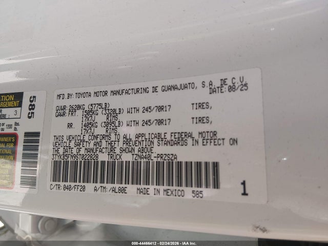 3TYKB5FN9ST022828 Toyota Tacoma Sr5