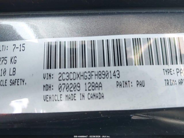 2C3CDXHG3FH890143 Dodge Charger Sxt