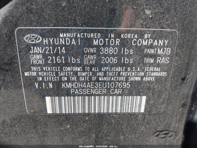Hyundai ELANTRA SE 2014 KMHDH4AE3EU107695 Image 9