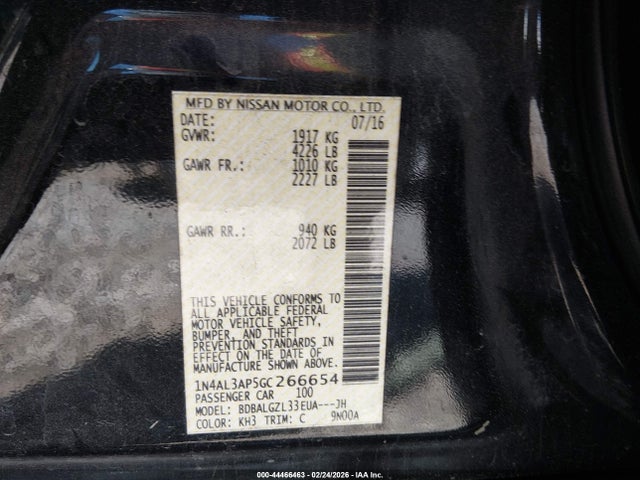 1N4AL3AP5GC266654 Nissan Altima 2.5 S