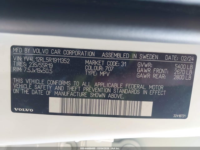 YV4L12RL5R1911352 Volvo Xc60 B5 Plus Dark Theme
