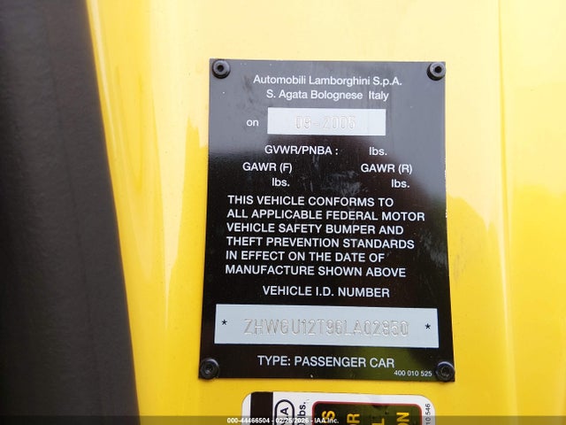 2006 LAMBORGHINI GALLARDO ZHWGU12T96LA02850 Photo 8