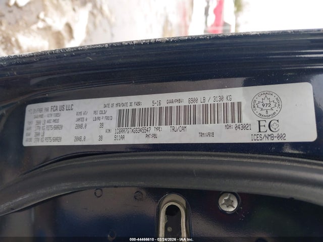 2016 Ram 1500 Slt მანქანა იყიდება აუქციონზე, vin: 1C6RR7GTXGS345547, აუქციონის ნომერი: 44466610