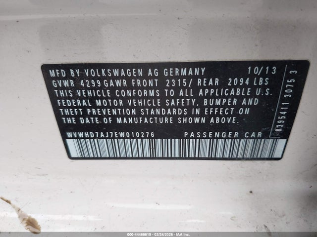WVWHD7AJ7EW010276 Volkswagen Gti Wolfsburg Edition