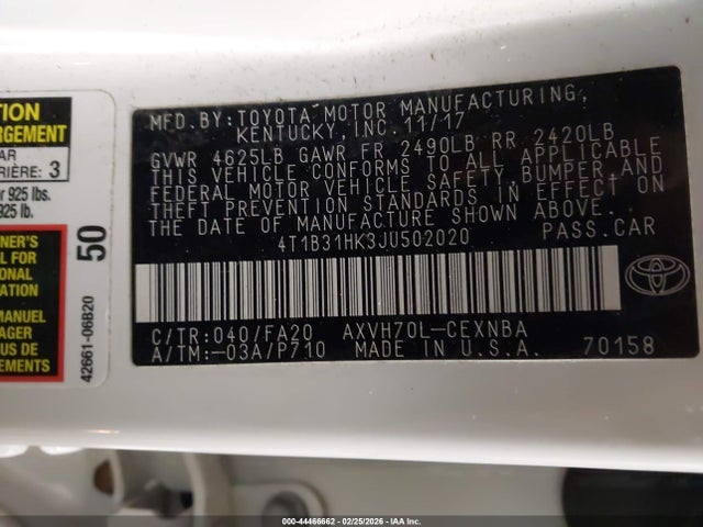 2018 TOYOTA CAMRY HYBRID 4T1B31HK3JU502020 Photo 8
