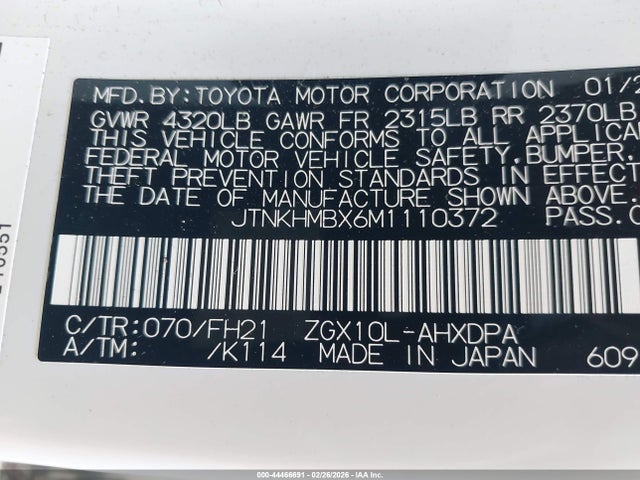 JTNKHMBX6M1110372 Toyota C-HR LE