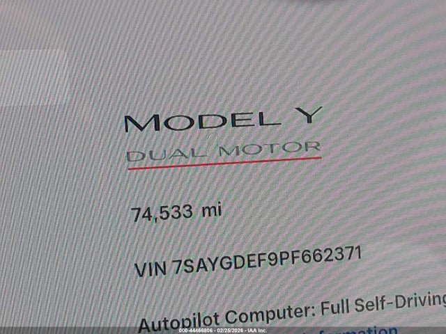 7SAYGDEF9PF662371 Tesla Model Y Performance Dual Motor All-wheel Drive