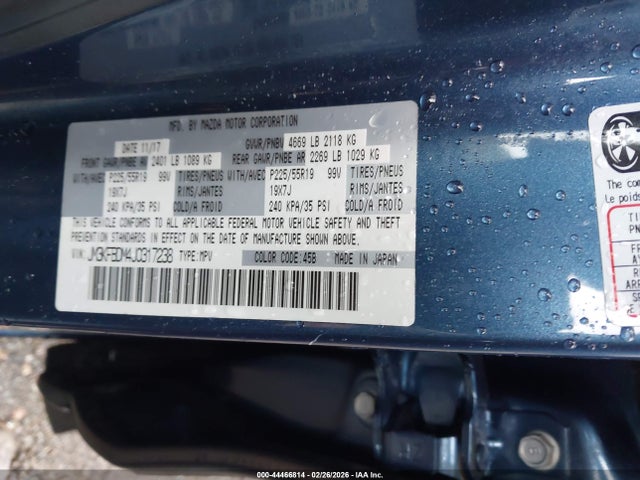 44466814 :رقم المزاد ، JM3KFBDM4J0317238 vin ، 2018 Mazda Cx-5 Grand Touring مزاد بيع
