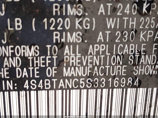 Subaru Outback Limited 2025 4S4BTANC5S3316984 Image 9