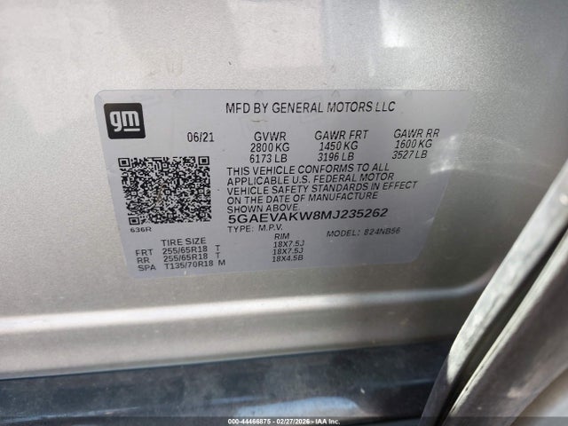 Aukcja sprzedaży 2021 Buick Enclave Awd Essence, vin: 5GAEVAKW8MJ235262, numer aukcji: 44466875