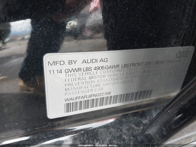 WAUFFAFL8FN022188 Audi A4 2.0t Premium
