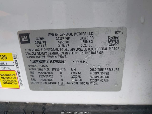 1GKKRSKD7HJ293397 GMC Acadia Limited