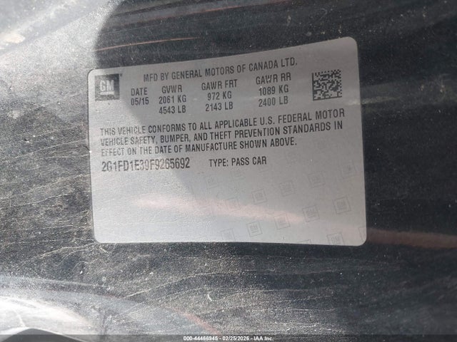 Chevrolet Camaro 1lt 2015 2G1FD1E39F9265692 Image 9