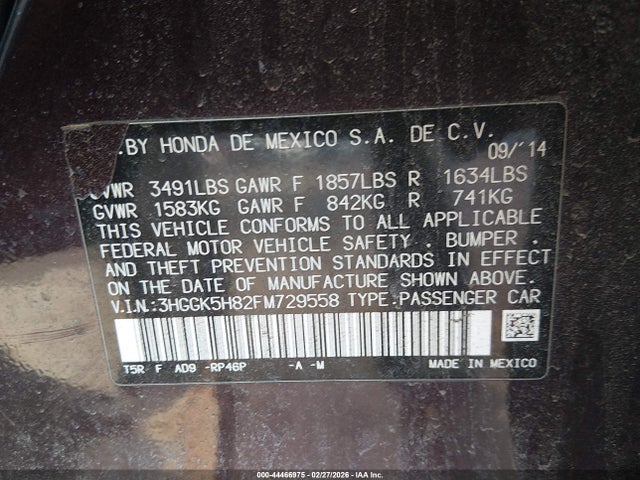3HGGK5H82FM729558 Honda Fit Ex/ex-l